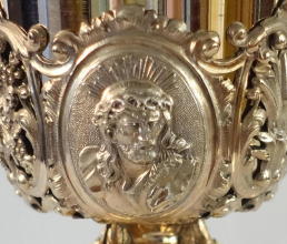 Antique solid silver gilt French Baroque Chalice
